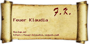 Feuer Klaudia névjegykártya